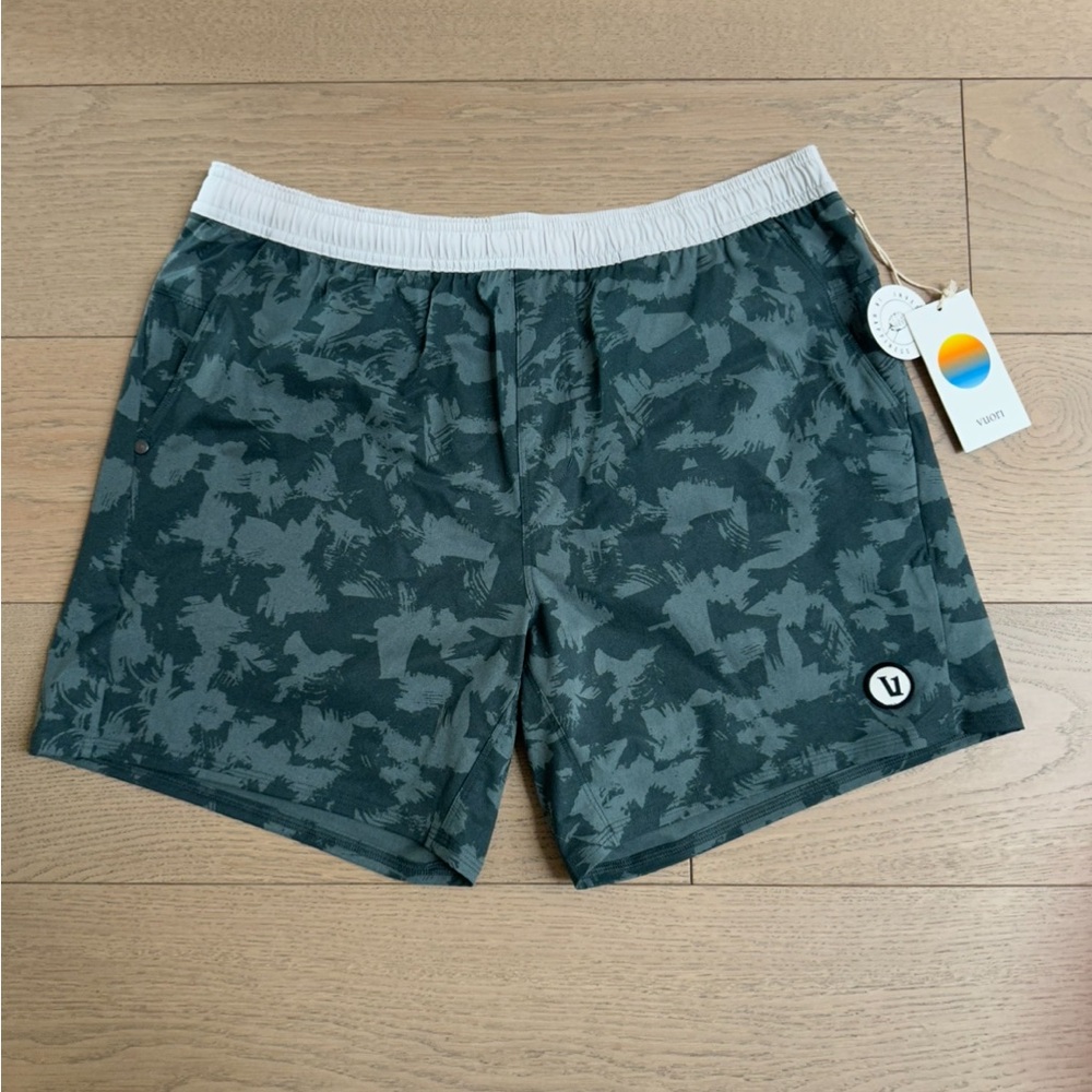 Vuori Blue and Gray Patterned Shorts